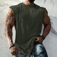 thumbnail image 2 of Summer Men's Solid Color Printed Sweat-absorbing Breathable Shoulder Expanding Sleeveless Vest L, 2 of 5