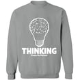 thumbnail image 2 of OXI Crewneck Sweatshirt - Thinking Please Be Patient,Basic Casual Sweatshirts for Men's and Women Fleece Sweatshirt Long Sleeve- Sport Grey X-Large, 2 of 2