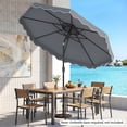 thumbnail image 4 of Gymax 10 FT Patio Umbrella w/Push Button Tilt & Crank 2-Tier Vented Top 8 Metal Ribs Gray, 4 of 10