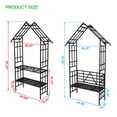 thumbnail image 6 of Tcbosik 8.1FT Garden Arch with Convertible Outdoor Bench & Plant Stand, Heavy Duty Metal Arbor Trellis for Climbing Rose/Vines, Powder Coated Rust-Resistant Lawn Decor Archway, Black, 6 of 9