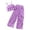 Purple, variant on Girls Sleeveless Ruffle Top & Wide Leg Pants Set, Summer Kids Outfit,Purple,8Y