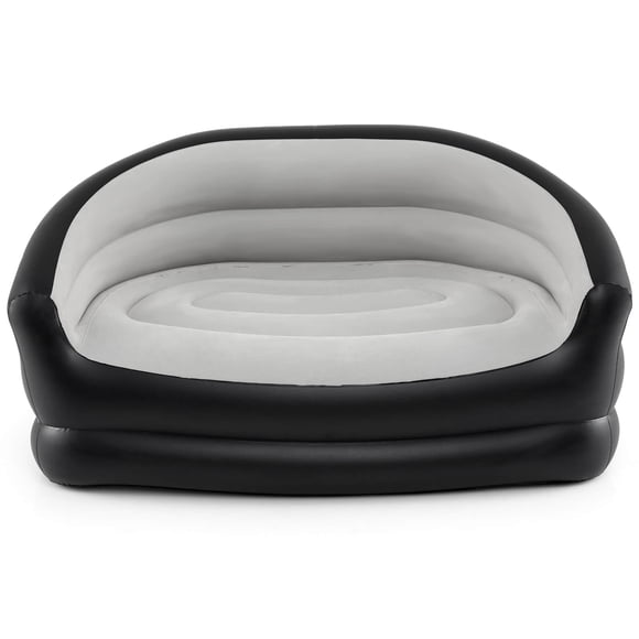 Costway 1 PCS 2-Seater Inflatable Couch with Flocked Surface & Repair Patches for Pop Up, Camping