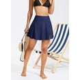 thumbnail image 6 of DOKOTOO Women Swim Skirt High Waisted Skirt Bottoms Tummy Control Stretchy Tankini Bottom with Pocket Quick Dry Bikini Skirts Navy Blue M, 6 of 9