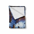 thumbnail image 2 of Landscape Soft Flannel Fleece Throw Blanket, Geographic Formations in a Mysterious Cave with Reflections on Water Photo, Cozy Plush for Indoor and Outdoor Use, 50" x 70", Blue and Brown, by Ambesonne, 2 of 6