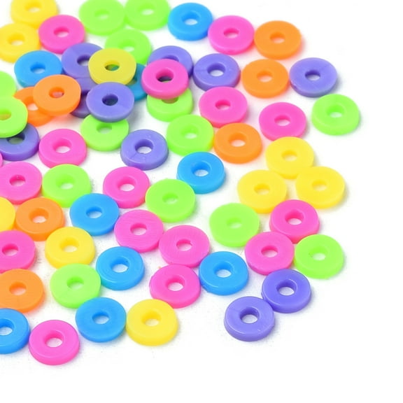 100gs Plastic Beads for Jewelry Crafts Supplies Disc/Flat Round Mixed color 6x1mm Hole: 1.8mm about 15500pcs/500g