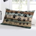 thumbnail image 5 of Black Paw Print Throw Pillow Covers, Farmhouse Vintage Shabby Wood Grain Soft Breathable Pillow Cases with Invisible Zipper for Sleeping, Toddler Pillowcases for Couch Bed Sofa Chair 12x20 Inches, 5 of 6