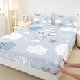 thumbnail image 3 of Homewish Kids Children Hot Air Balloon 4pcs Bed Sheets,Starry Sky King Sheets,Cute Geometric Stripes Super Cozy Sheet Set,Luxury Bedroom Decor, 3 of 7
