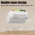 thumbnail image 5 of Large Double Layer Kitchen Drainage Basket - Multifunctional Vegetable/Fruit Washing Basin with Filter, Durable Colander for Kitchen Sink, Essential Food Prep & Storage Tool, 13*8*4in, White, 5 of 7