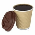 thumbnail image 3 of Ripple Hot Cups, 10 oz, Paper, Kraft/White, 500/Carton | Bundle of 5, 3 of 5
