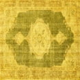 thumbnail image 1 of Ahgly Company Machine Washable Indoor Square Persian Yellow Traditional Area Rugs, 6' Square, 1 of 4