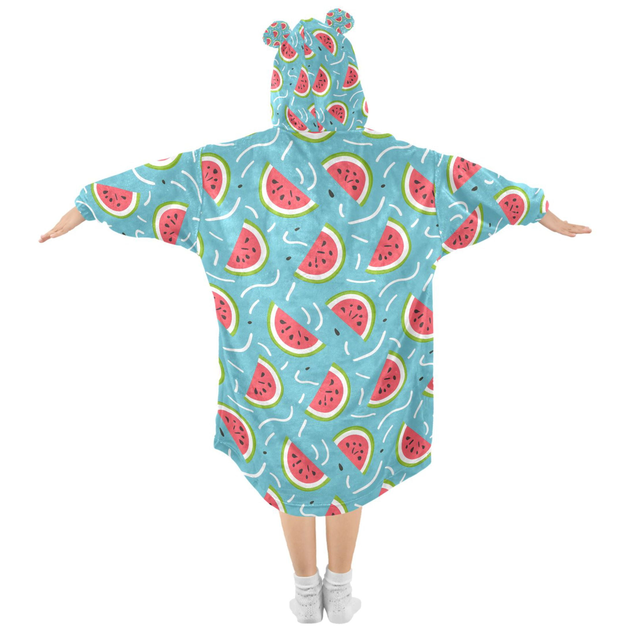 joogoo Blanket Hoodie for Watermelons Oversize Sweatshirt 3-14 YR L