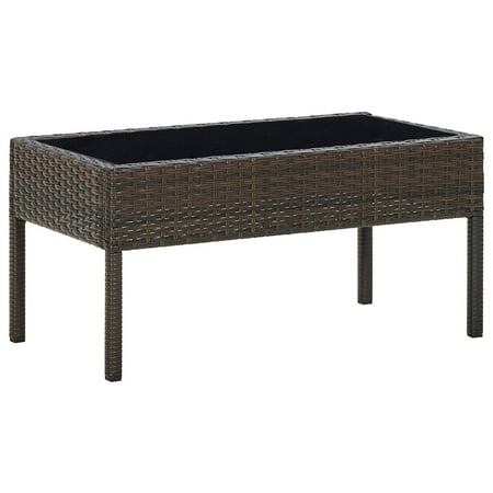 ametoys Patio Table Brown 29.5 x15.7 x14.6  Poly Rattan