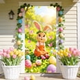 thumbnail image 5 of Nkmbld Easter Bunny Door Cover Banner, Colorful Eggs Flowers Bunny Ears Wreath Design Backdrop,Spring Door Decoration Outdoor Indoor Party Wall Decor, 5 of 8