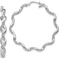 thumbnail image 1 of Sterling Silver Polished Twisted Hoop Earrings (38x38.3), 1 of 5