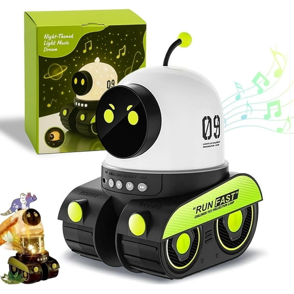 Kids Cartoon Projector Lamp with 21 Slides & 360° Rotation, Rechargeable Night Light with Music - Universe Starry Sky Projection for Christmas & Birthday Gifts