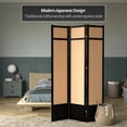thumbnail image 2 of Red Lantern 7 ft. Tall Jute Shoji Screen - 3 Panel - Black, 2 of 6