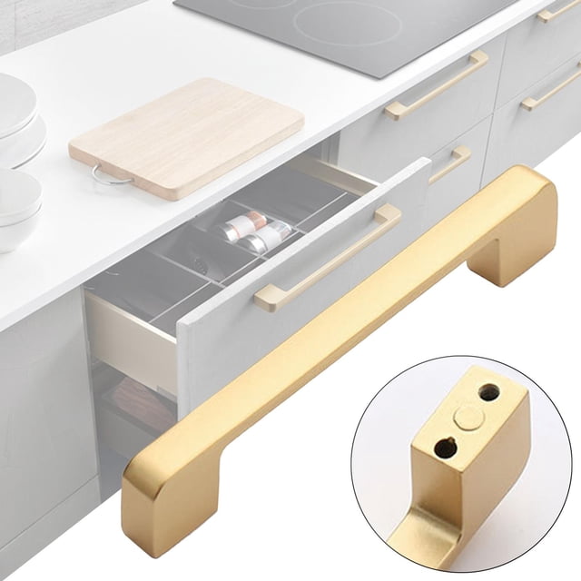 Manijas de gabinete Perfecl doradas de aleación de aluminio S M L para tocador de dormitorio armario