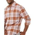 thumbnail image 5 of DOPI Men Long Sleeved Flannel Shirt Striped Shirt Men's Plaid Coat Autumn And Winter Daily Coat (available In Large And High Sizes), 5 of 6