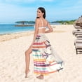 thumbnail image 6 of FORMRS Womens Long Sarong Beach Wrap Semi-Sheer Bikini Skirt Bathing Swimsuit Cover Up, Flying Planes, 6 of 7