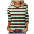 thumbnail image 1 of Hauts pour Femmes Chemises Mi-Longues Manches Trois-Quarts T-Shirts Graphiques T-Shirts Décontractés Col Rond Tuniques Ensemble Femmes Course Manches Longues T-Shirts Athlétiques Amples Femmes, 1 of 4