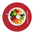 thumbnail image 1 of Djiypn Round Braided Placemats Set of 2, Washable Heat Resistant Cotton Polyester Circle Place Mats for Kitchen Dining Table - 38CM/15in, Red, 1 of 8