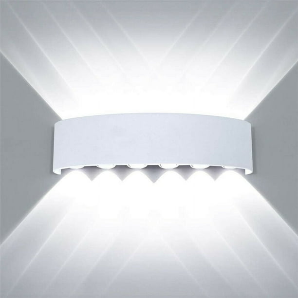 Lámpara de pared LED para uso en interiores y exteriores, diseño moderno y sencillo, de aleación de aluminio fundido a presión, resistente al agua, 6 luces LED para cocinas, salas de estar y escaleras