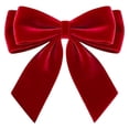 thumbnail image 2 of 3pc Wedding Christmas Decorations, Red Velvet Bows for Ceremony Décor, Reception Tables, Chair Details, Floral Arrangements and Seasonal Events, 1.38 x 1.38 in, 2 of 5