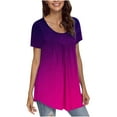 thumbnail image 4 of Fesfesfes Ladies Tops Women Fashion Printed Casual Round Neck Short Sleeve Loose T-Shirt Blouse Tops Womens Tops Casual S(US:4), 4 of 5