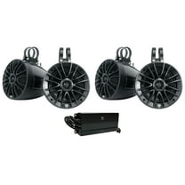 (4) Rockville UT65B UTV/ATV 6.5" Rollbar Speakers   MB Quart 5-Channel Amplifier