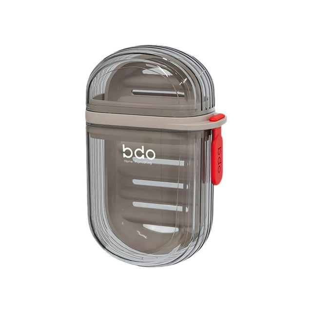 Caja de jabón contenedor de jabón compacto con tapa sellada jabonera portátil estuche de jabón de viaje para gimnasio al aire libre cocina Camping Negro transparente