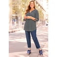 thumbnail image 3 of Catherines Women's Plus Size Georgette Buttonfront Tie Sleeve Cafe Blouse, 3 of 6