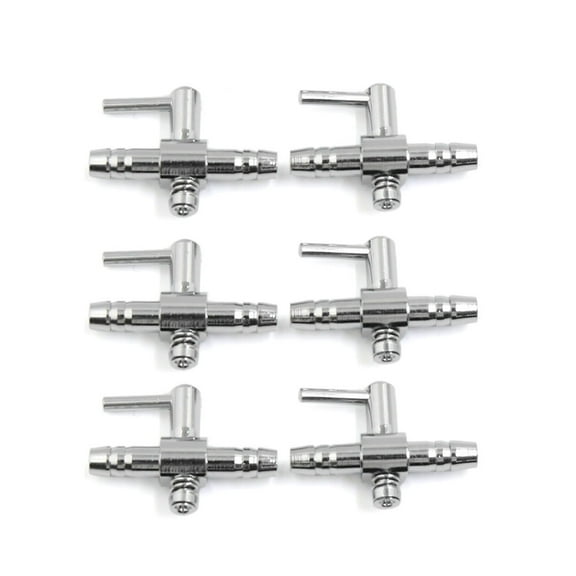 REGALWOVEN 6Pcs Stainless Steel Air Flow Splitter Pump Lever Valve for Aquarium Fish Tank