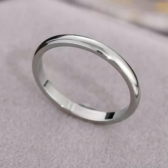 HOOUN 2mm Circle Women Ring Couple Ring Finger Ring Prime Ring Plain ewelry Gifts-silver-6