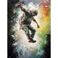 thumbnail image 1 of Base Jumping Multicoloured Paint Splat Action Shot Unframed Wall Art Print Poster Home Decor Premium, 1 of 5