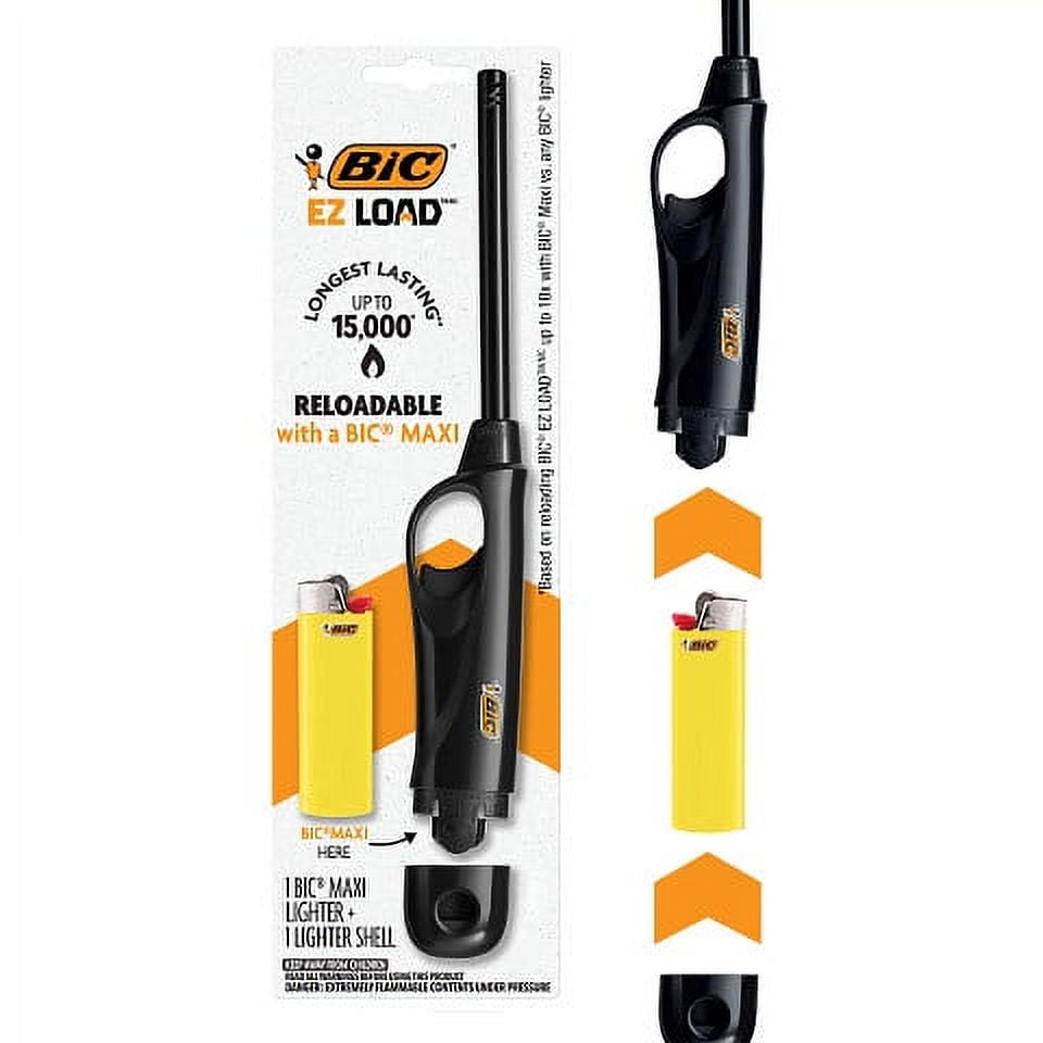 BIC EZ LOAD Lighter, Reloadable Multi Purpose Lighter, 10-Pack Starter Kit (Colors May Vary)