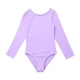 thumbnail image 5 of inlzdz Girls Ballet Dance Outfits Long Sleeves Gymnastics Leotard with Ruffled Hem Tied Skirt Set Lavender 2-3, 5 of 7