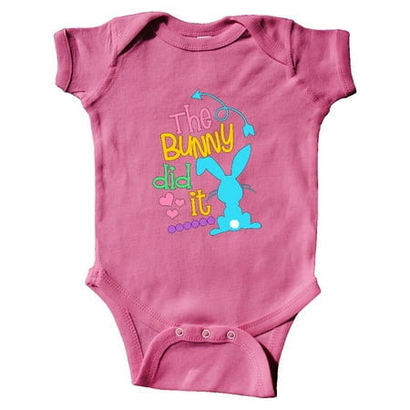 

Inktastic The Bunny Did It Easter Humor with Blue Bunny Silhouette Gift Baby Boy or Baby Girl Bodysuit