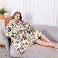 thumbnail image 5 of Oversized Wearable Blanket Hoodie,Paw Prints and Bones Sherpa Blanket Hoodie with Super Pockets,Super Warm Fuzzy Pullover for Women & Men, 5 of 6
