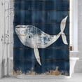 thumbnail image 2 of Whale Silhouette Bathroom Shower Curtain, Ocean Vintage Watercolor Wood Grain Waterproof Washable Soft Bath Curtain for Bathtub Decor with 12 Hooks&Grommet, 36x78 Inch, 2 of 9