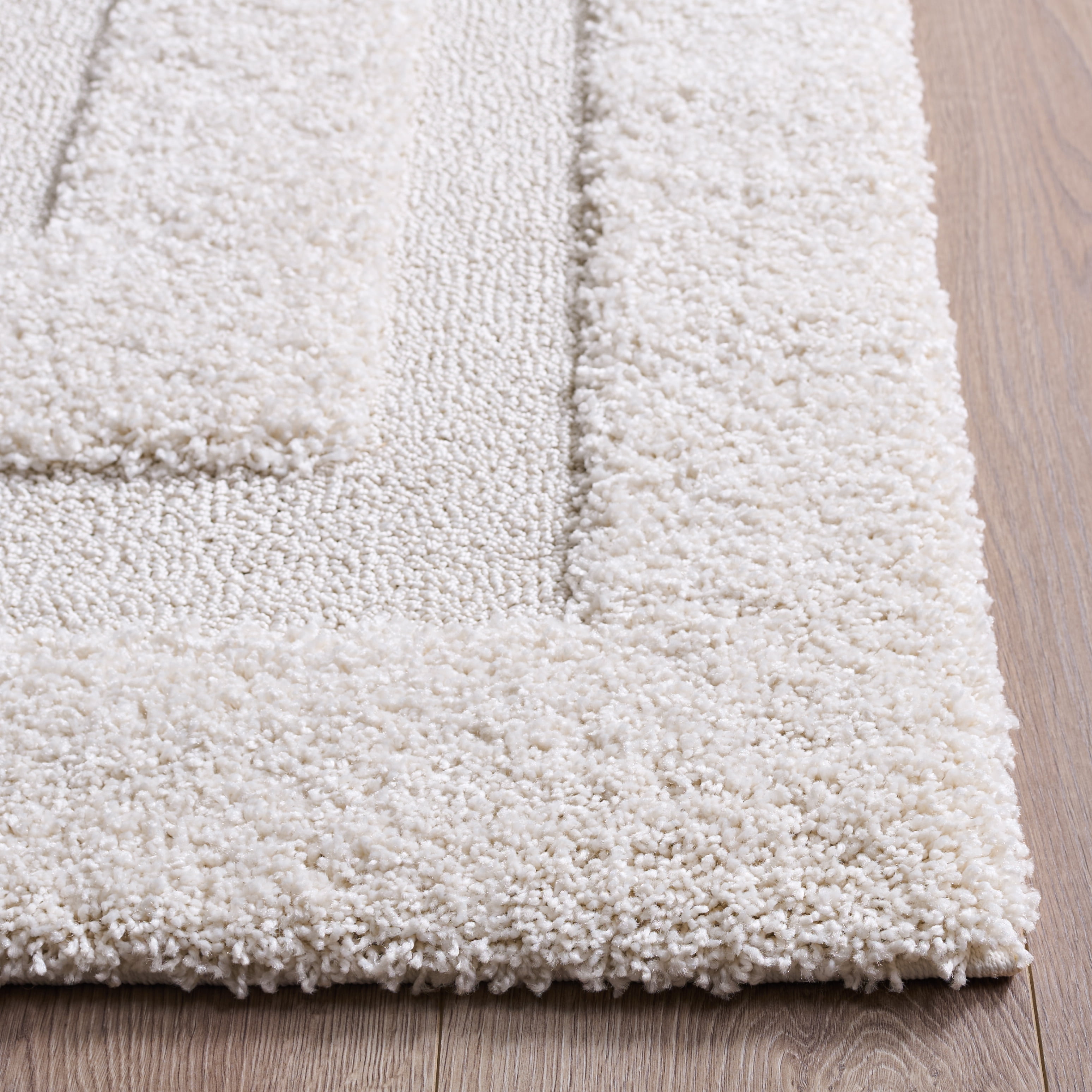 Safavieh Florida Mason Bordered Shag Area Rug, Creme, 11' x 11' Square