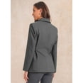 thumbnail image 3 of DARING DIVA Women's Casual Belted Blazer Office Wrap Blazer Jackets M Dark Gray, 3 of 6