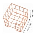 thumbnail image 3 of Desktop Wrought Iron Openwork Mesh organizer Basket - Sticky Notes Grid Holder, Rust-Resistant Metal Storage, Office Desk Accessory, Rose Gold, JKODE, 3 of 8