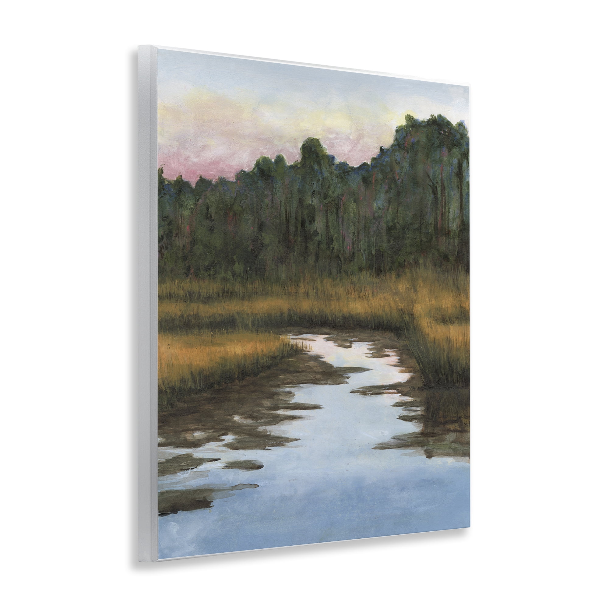Stupell Industries Peace Stream in Nature Landscape & Nature Painting Unframed Art Print Wall Art, 11 x 14