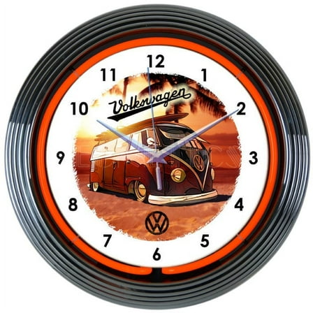 VOLKSWAGEN BUS NEON CLOCK – 8VWBUS