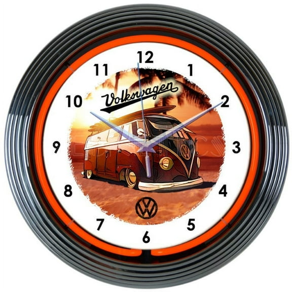 VOLKSWAGEN BUS NEON CLOCK – 8VWBUS