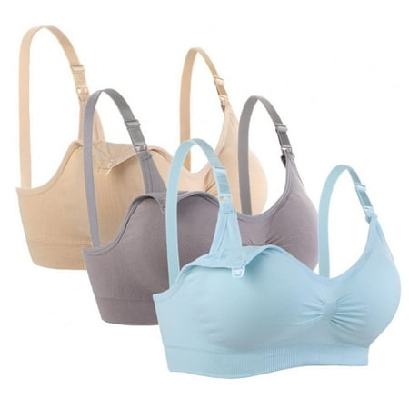 

Xmarks Womens Nursing Bra for Breastfeeding Breathable Soft Seamless Clip Down Push Up Padded Maternity Bra(3-Packs)