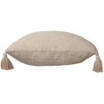 thumbnail image 5 of LR Home Ox Bay Hand-Woven Tan/Beige Solid All-Natural Cotton Pillow Cover, 5 of 9