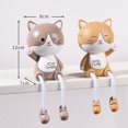 thumbnail image 2 of Coofit 2PCS Resin Ornament Creative Lovely Long Leg Tabletop Ornament Desk Decoration, 2 of 8