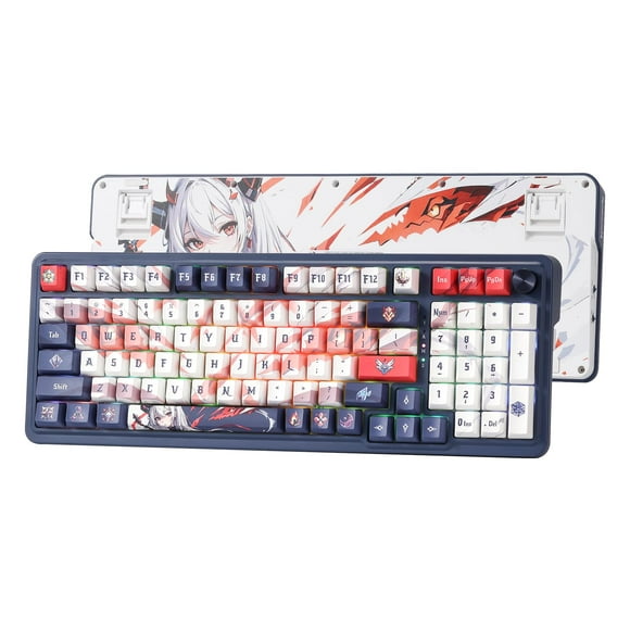 Redragon K686 PRO SE 98 Keys Wireless Gasket RGB Gaming Keyboard, 3-Mode Anime Mechanical Keyboard w/Hot-Swap Socket, Dedicated Knob Contro