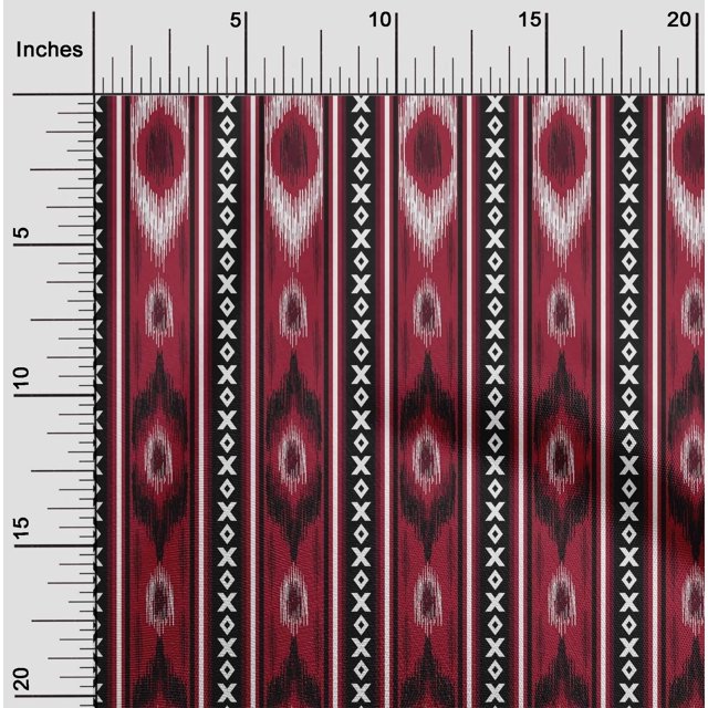 oneOone Cotton Flex Fabric Stripe & Geometric Ikat Printed Craft Fabric BTY 40 Inch Wide
